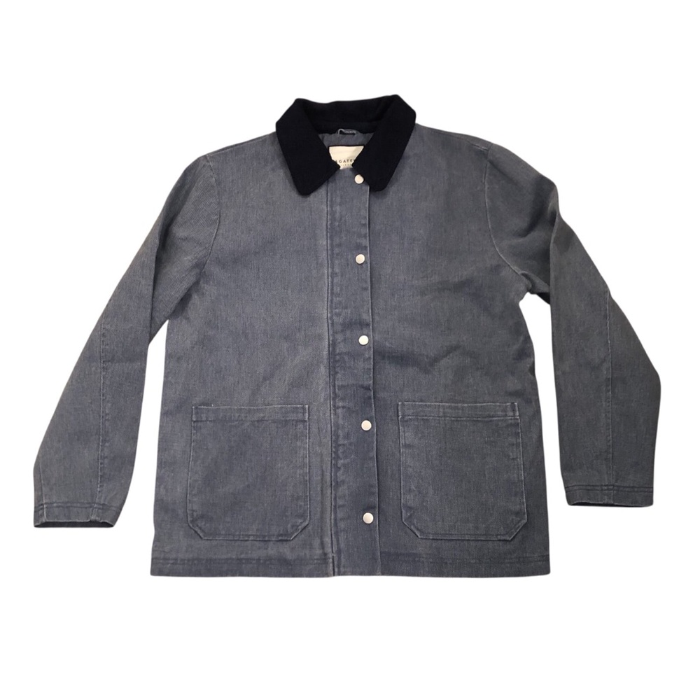 NWT Bagatelle Collection Denim Barn Jacket with Navy Corduroy Collar Size M